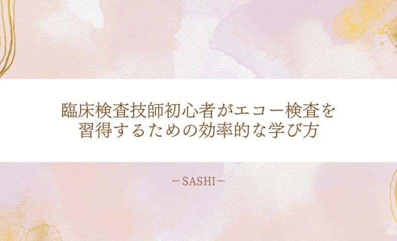 臨床検査技師初心者が効率的にエコー検査を習得する学び方