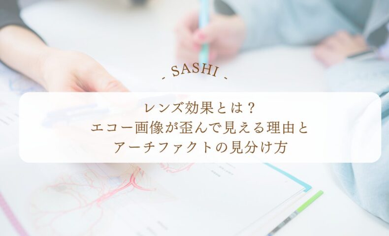 レンズ効果でエコー画像が歪む理由とアーチファクトを解説