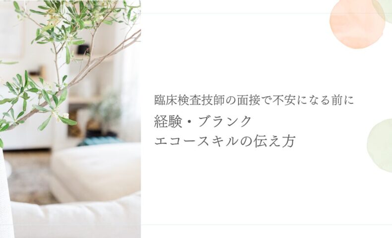 臨床検査技師面接で伝える経験・ブランク・エコースキル